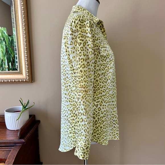 Equipment Slim Signature Leopard Print Silk
Button Down Top Long Sleeve Blouse S - Picture 8 of 11
